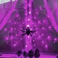 thumbnail image 4 of Halloween Spider Web Lights – 60 LED Purple with Fake Spider, 8 Modes Waterproof Net Lights for Indoor/Outdoor Halloween Garden, Yard & Patio, 4 of 8