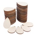 thumbnail image 2 of 100 piezas de rodajas de madera sin terminar, recortes de madera sin terminar en forma de lágrima para manualidades, decoraciones colgantes para fiest, 2 of 9