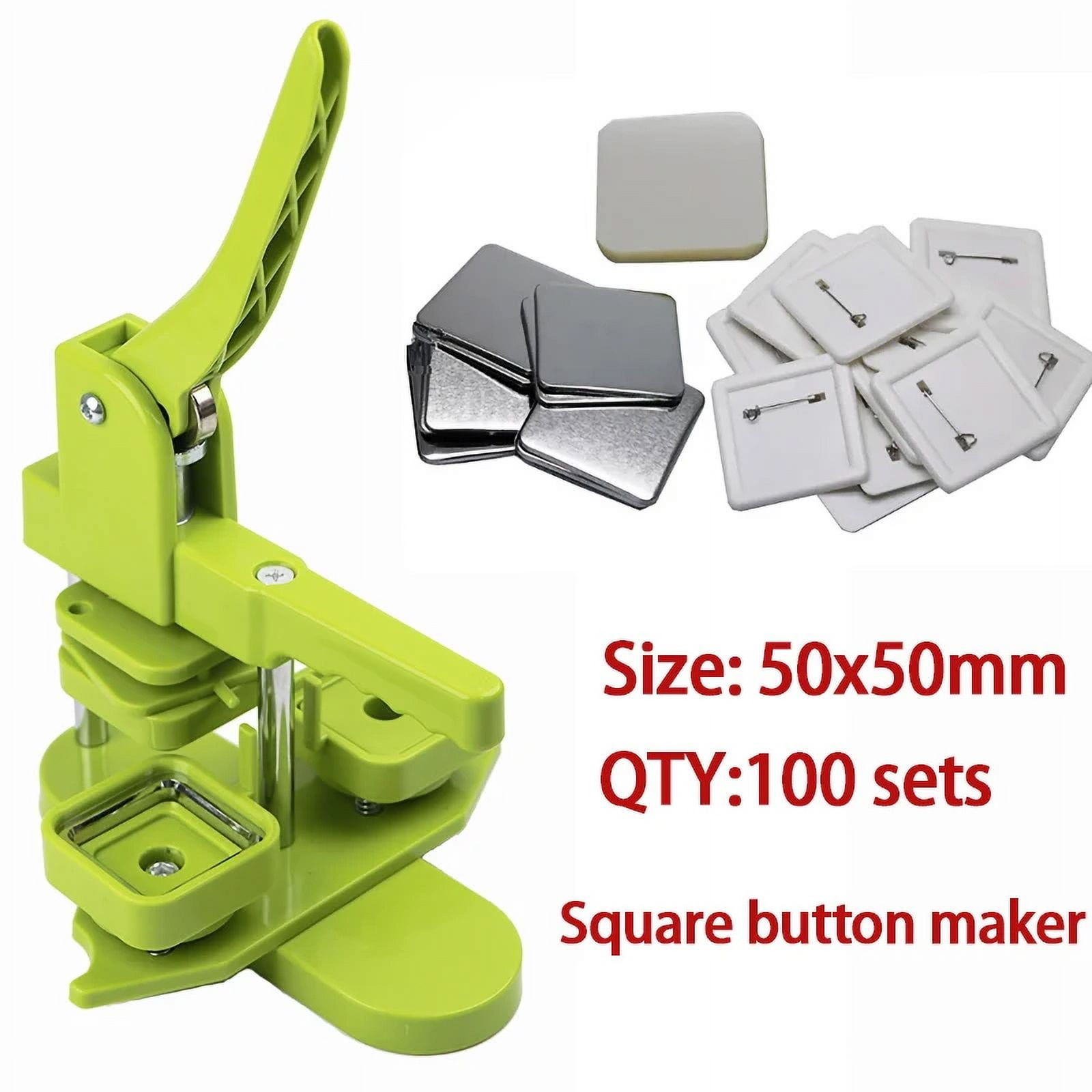 Square Badge Button Maker 50x50mm Manual Press Badge Machine ,Beginner-Friendly