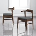 thumbnail image 6 of Ashcroft Furniture DCH00603701 Leon Mid Century Modern Fabric Dining Chair, Brown - Set of 2, 6 of 10