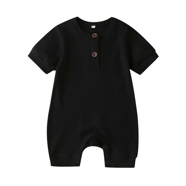 Xingqing Nouveau-Né Garçon Fille Manches Courtes Tricoté une Seule Pièce de Romper Clothes