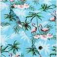 thumbnail image 5 of Loose Hawaiian Shirt for Men Short Sleeve Casual Button Down Floral Shirts Blue With Flamingo L, 5 of 9