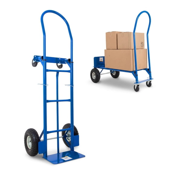 Diablito Carga Plataforma Rueda Neumatica 200/400 kg Acero azul