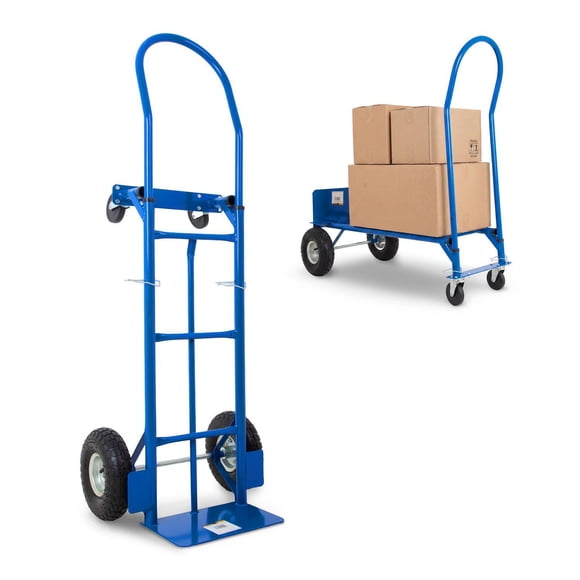 Diablito Carga Plataforma Rueda Neumatica 200/400 kg Acero azul