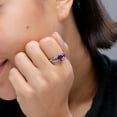 thumbnail image 4 of ANGARA Natural Prong-Set Solitaire Amethyst Split Shank Ring in 14K Yellow Gold for Women (Size-7x5mm) | February Birthstone, Birthday, Anniversary, Jewelry Gift for Women | Natural Amethyst Ring, 4 of 10