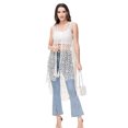 thumbnail image 5 of Boho Crochet Long Vest Top for Women Sleeveless Lace Cardigan Kimono Swimwear Cover Ups, 5 of 6