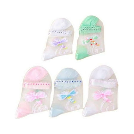 

Panda Superstore PL-CLO1258892011-KELLY01565-RP Dragonfly Pattern Children Socks for 3-5 Year-Old Girls Short Stockings Transparent Kids Crew Socks - 10 Piece