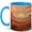Blue, variant on Desert Sunrise Coffee Mug, Boho Southwest Cactus Mountain Landscape Design, 11 oz Ceramic Cup