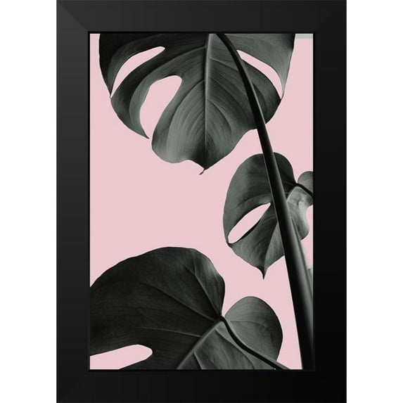 Artographie Studio 13x18 Black Modern Framed Museum Art Print Titled - Monstera Pink No 03