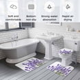thumbnail image 6 of Spring Flowers Bathroom Rugs Set Country Watercolor Purple Lavender Floral Leaf Plant Non Slip Absorbent Soft Bath Mats 3 Piece Set with Bathroom Rug, U-Shaped Floor Mat, Toilet Seat Cover Small Size, 6 of 9