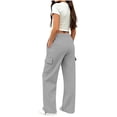 thumbnail image 6 of Nekdswn Boys Cargo Sweatpants 4‑15 Years Kids Fleece Lined Wide Leg Loose Pants Casual Elastic Drawstring Adjustable Cuff Trousers, 6 of 8