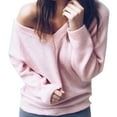 thumbnail image 1 of Koszal Winter Chic Lady Solid Color V Neck Long Sleeve Causal Pullover Knitted Blouse, 1 of 7