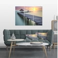 thumbnail image 1 of Pont de Mer en Bois et Coucher de Soleil - Impression Photo sur Toile Bord de Mer, 1 of 3