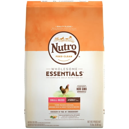 Nutro Salmon Dog NUTRO WHOLESOME ESSENTIALS Small Breed Adult Dry Dog Food Farm-Raised Chicken, Brown Rice and Sweet Potato Recipe, 15 lb. Bag ()