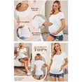 thumbnail image 3 of Weardear 3 Pack Maternity Shirts Side Ruched Short Sleeve Pregnancy Tee Tops Crew Neck Tunic, 3 of 5