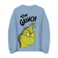 thumbnail image 4 of Suéter navideño MIARHB para mujer, moda informal, manga larga, estampado navideño, cuello redondo, sudadera con capucha, sudaderas con estampado G*rinch, azul claro/XL, 4 of 4