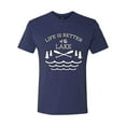 thumbnail image 2 of Wild Bobby, Life Is Better At The Lake, Men Premium Tri Blend Tee, Vintage Navy, Medium, 2 of 4