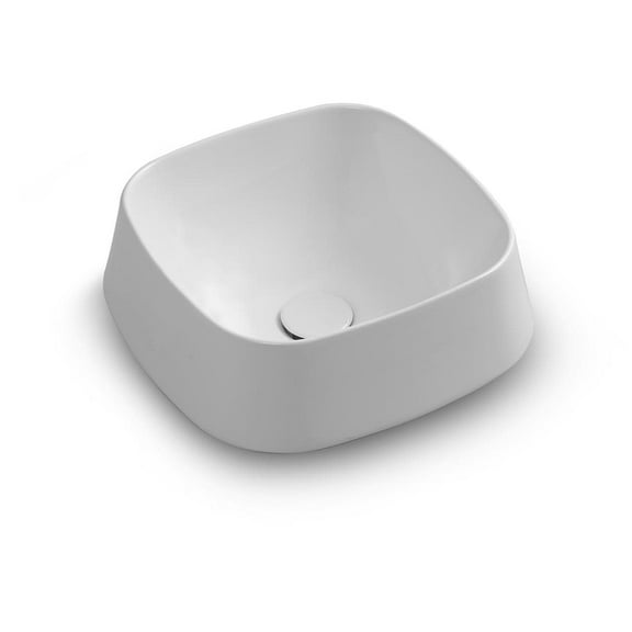 Ws Bath Collections Mood Ta 42.42 Mood 16-1/2" Square Ceramic Vessel Bathroom Sink - White