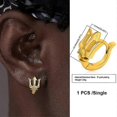 thumbnail image 1 of Pendientes de tridente, aros de tridente de Neptuno, pendientes de aro de tridente de Poseidón, dios griego antiguo, para hombre, joyería de tridente de acero inoxidable ---- 1 pieza individual 1 - Pr, 1 of 4