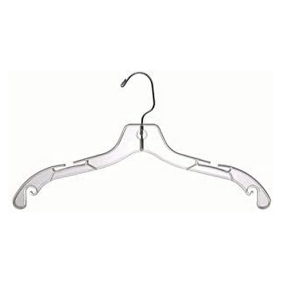 50 Pcs Set of Clear 17" Dress Hangers with Swivel Hook