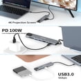thumbnail image 5 of AKKHOO 8-in-1 Hub with 4K HDTV,100W PD,RJ45 Ethernet,SD/TF,USB 3.0/2.0,3.5mm,USB C Docking Station for MacBook Pro/Air, 5 of 9