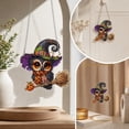 thumbnail image 2 of Halloween Diamond Art Hanging Ornament, Witch Owl Diamond Art Pendant, Acrylic Crystal Rhinestone Door Window Wall Decor by MPOISVA, 2 of 8