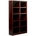 thumbnail image 2 of Concepts in Wood 10 Shelf Double Wide Wood Bookcase, 72 inch Tall - Cherry Finish, 2 of 3