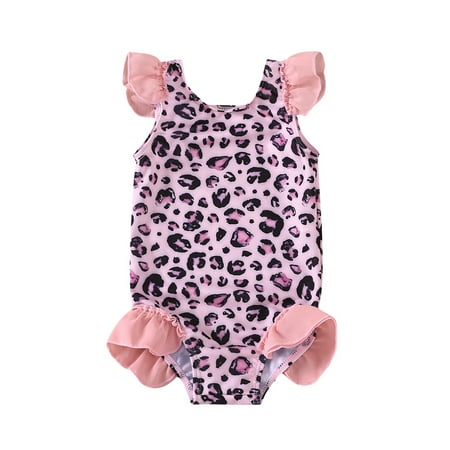 

Mikilon Summer Baby Kids Girls Leopard Print One-Piece Swimwear Swimsuit Toddler Girl Clothes Clearance for 18-24 Months Child