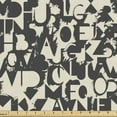 thumbnail image 1 of Alphabet Upholstery Fabric by the Yard, Capital Letters Illustrated in a Grungy Form Brush Smudges in Monochrome, Decorative Fabric for DIY and Home Accents, 3 Yards, Dark Grey Eggshell by Ambesonne, 1 of 4