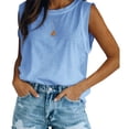 thumbnail image 2 of Auburet Women's Summer Sleeveless Tank Top Loose Fit Casual Crew Neck T-Shirts Basic Tops, 2 of 3