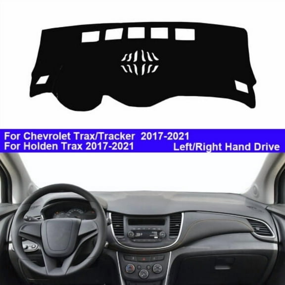 Leather Car DashMat Dashboard Protects Cover For Chevrolet Holden Trax Tracker 2017 2021 Black