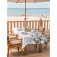 thumbnail image 2 of Outdoor Tablecloth with Umbrella Hole for Patio/Picnic/Party/Camping, Grey Waterproof Table Cloth Rectangle Table Cover Washable, Eucalyptus Leaves (60"x 120"), 2 of 8