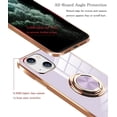 thumbnail image 4 of Compatible with iPhone 14 Case iPhone 13 Case with Ring Holder Silicone Protective Cover Magnetic Kickstand Shockproof Folding iPhone14 Case iPhone13 Case Soft TPU Bumper-Purple, 4 of 16