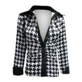 thumbnail image 4 of DailyTrove Women's Houndstooth Plaid Cropped Blazer, Chic Outerwear for Office Commute & Night Outings for women, 4 of 5