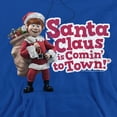 thumbnail image 2 of Santa Claus Is Comin' To Town Santa Logo Unisex Adult Pull-Over Hoodie, Royal, Medium, 2 of 5