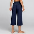 thumbnail image 4 of Mohiass Capri Pants for Women Wide Leg Lounge Womens Capris with Pockets Yoga High Waisted Summer Women's Capris Navy S, 4 of 5