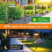 Solar Pathway Lights Outdoor, 6 Pack 2X Brighter Solar Lights Outdoor Waterproof, Taller Pathway Light with Larger Panel, Auto On/Off Up to 12Hrs Driveway Light for Yard Outside Patio Path Lawn