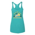thumbnail image 2 of Wild Bobby All Star Cheerleading Megaphone Girl Sports Women Tri-Blend Racerback Tank Top, Tahiti Blue, Medium, 2 of 5