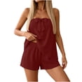 thumbnail image 2 of Sokhug Two Piece Outfit Sets for Women Bow Front Tube Top and Elastic Waist Shorts Set Casual Summer Loungewear, 2 of 9