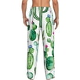 thumbnail image 3 of Uemuo Cactus Plants1 Pattern Men's Wide Leg Palazzo Lounge Pants with Pockets Light Weight Loose Comfy Casual Pajama Pants-, 3 of 9