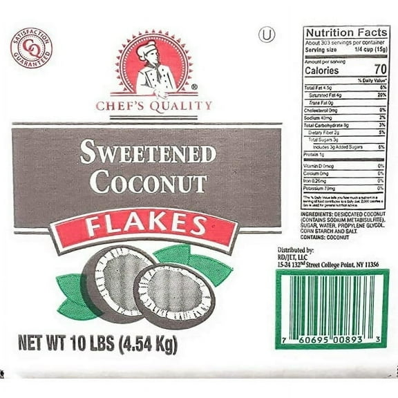 Chef’s Quality Coconut Flakes - 10 lbs.