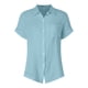 thumbnail image 5 of Camisa de manga corta con botones y textura para mujer: blusa informal de corte holgado para el trabajo, 5 of 5