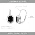 thumbnail image 5 of LeCalla 925 Sterling Silver Dangle Earrings Women | Oval-Shaped Onyx Leverback Earring, 5 of 7