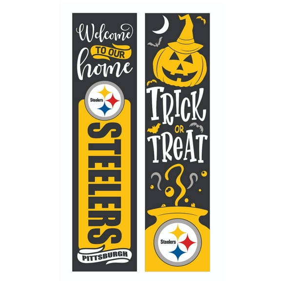 Pittsburgh Steelers 47" Double Sided Halloween Leaner Fan Sign
