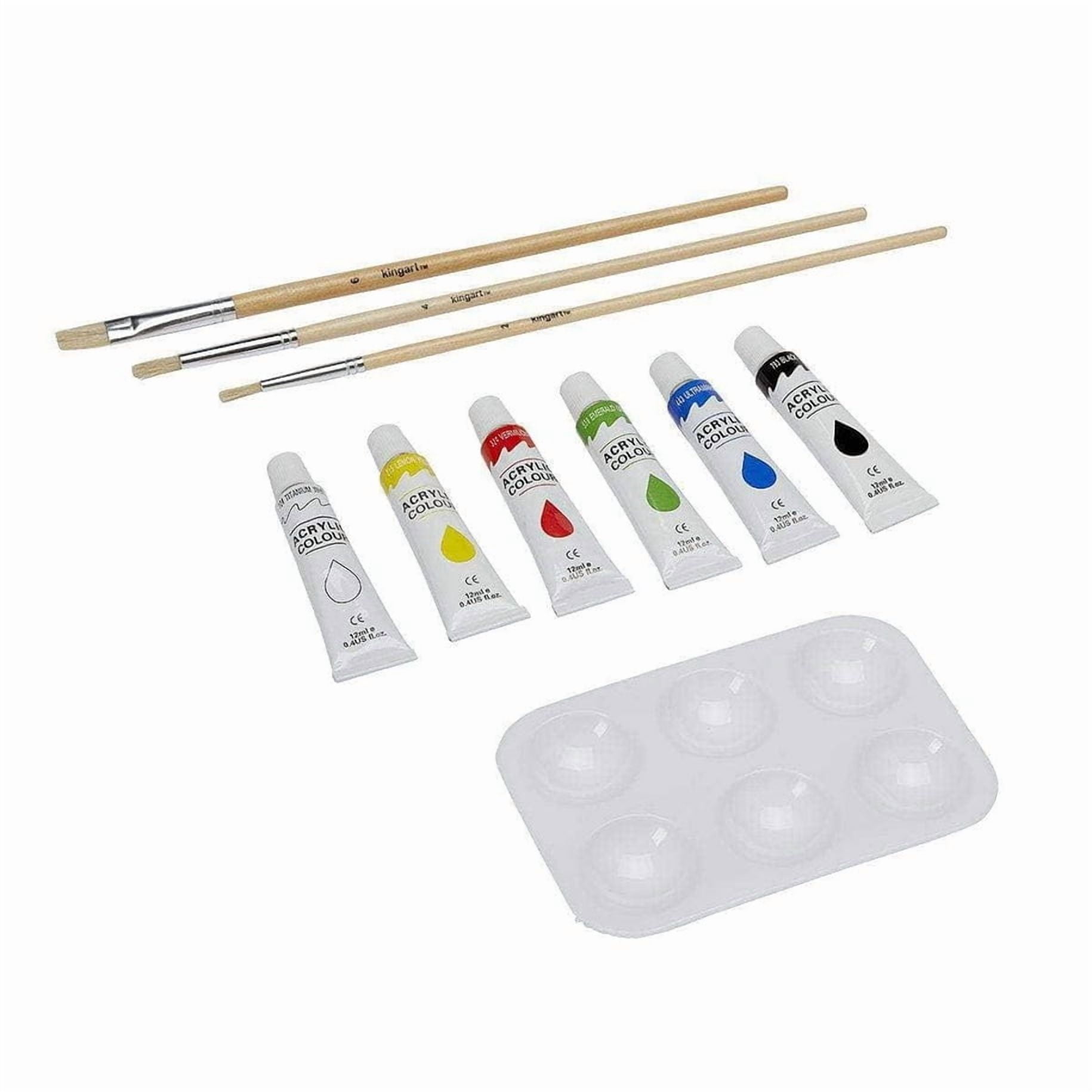 KINGART 15-Piece Acrylic Painting Set with Mini Easel – Art Supplies for Beginners & Artists