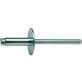 thumbnail image 3 of Fastenere Large Flange Pop Rivets - 3/16" x 3/8" ( 50 pcs) Heavy Duty, Open End, Steel Zinc, Corrosion-Resistant, High Tensile & Shear Strength, 6-6 Gap .251" - .375", 3 of 4