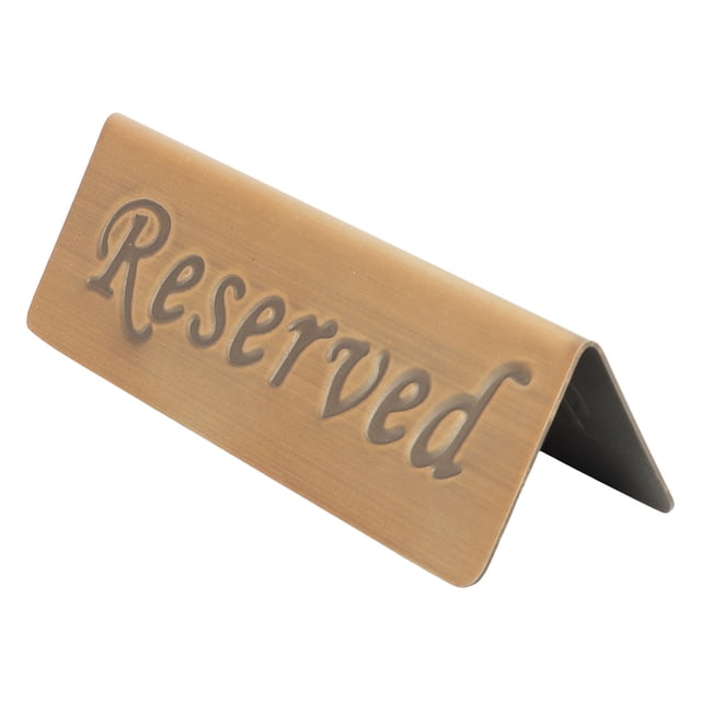 Señal de reserva para mesa,Señal de reserva Señal de reserva de bronce antiguo Señal de recordatorio Rendimiento probado