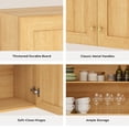 thumbnail image 3 of EYYTHUNG Laundry Wall Cabinets, Farmhouse Wood Storage Cabinet with Doors and Adjustable Shelf Wall Mounted Cabinets, Natural Oak, 3 of 7