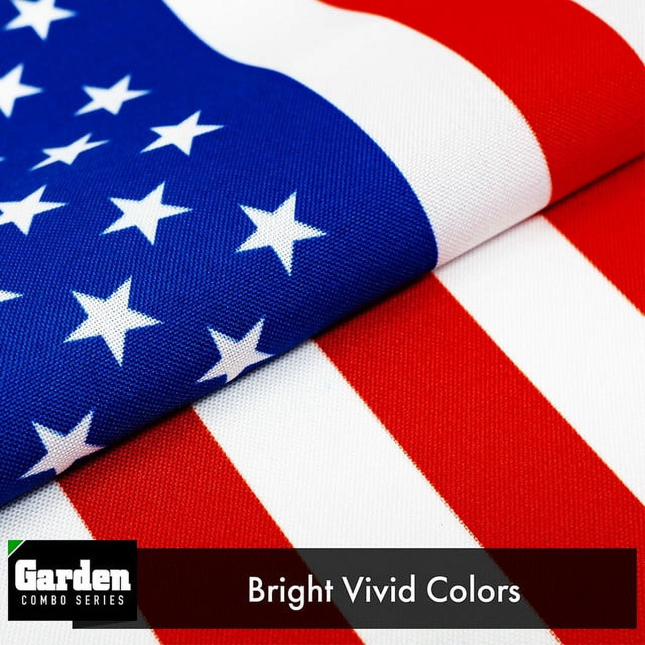 G128 Combo Pack: Garden Flag Stand Black 36x16IN & Garden Flag USA America Flag 12x18IN