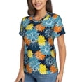 thumbnail image 5 of Yiaed Sunflowers Print Women's T Shirt V-Neck Short Sleeve Shirt Casual Breathable Tee Summer Tops-Medium, 5 of 5